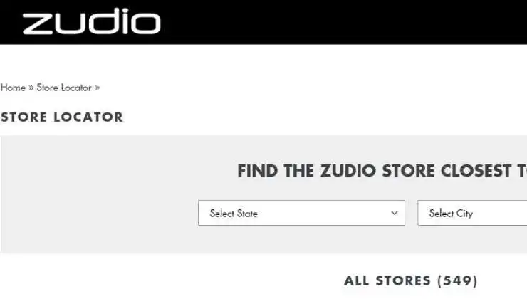 zudio store locater